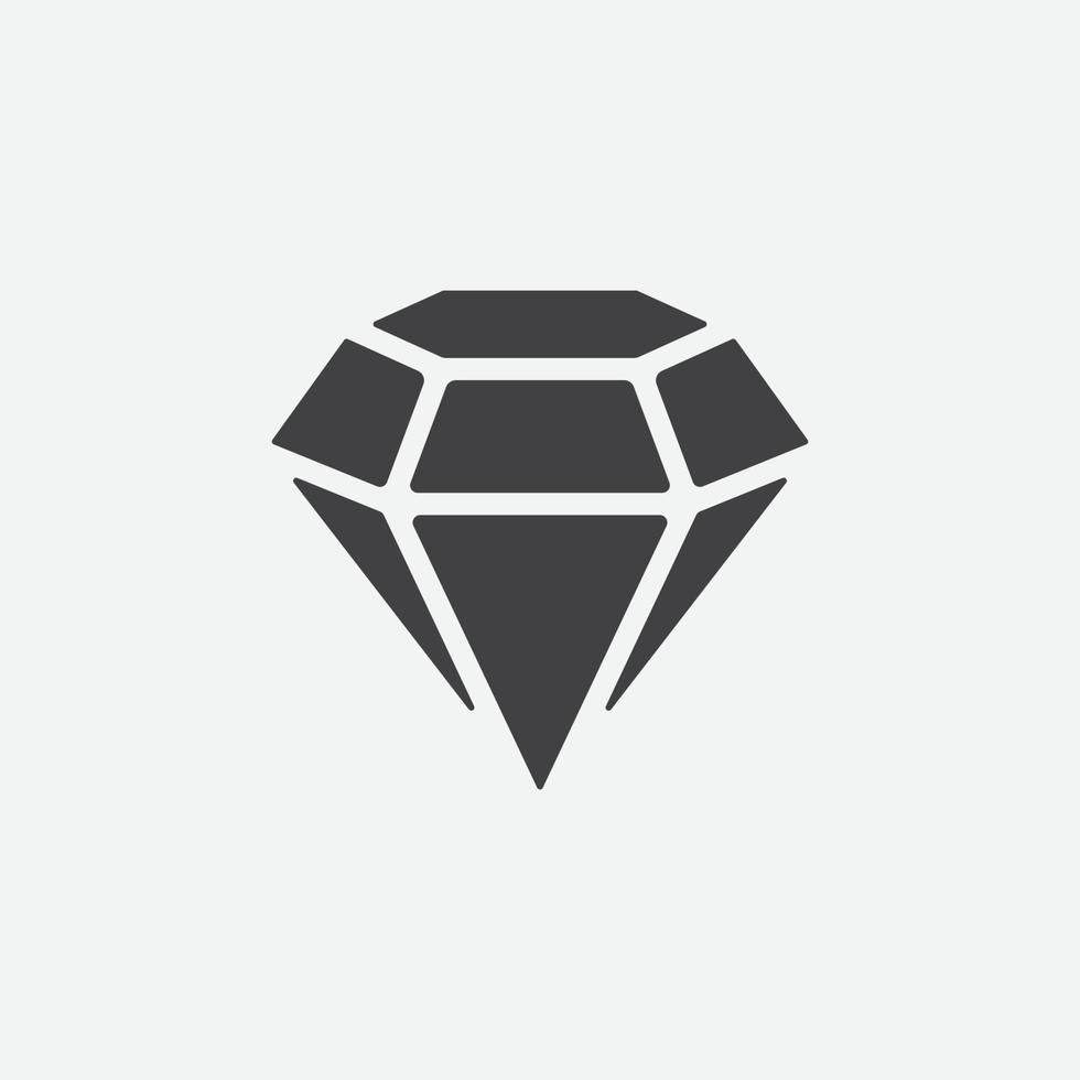 Diamond icon vector symbol illustration, Diamond icon in linear style, Vector flat icon of diamond, Jewelry symbol, Gem stone icon, Graphic element clean flat diamond icons