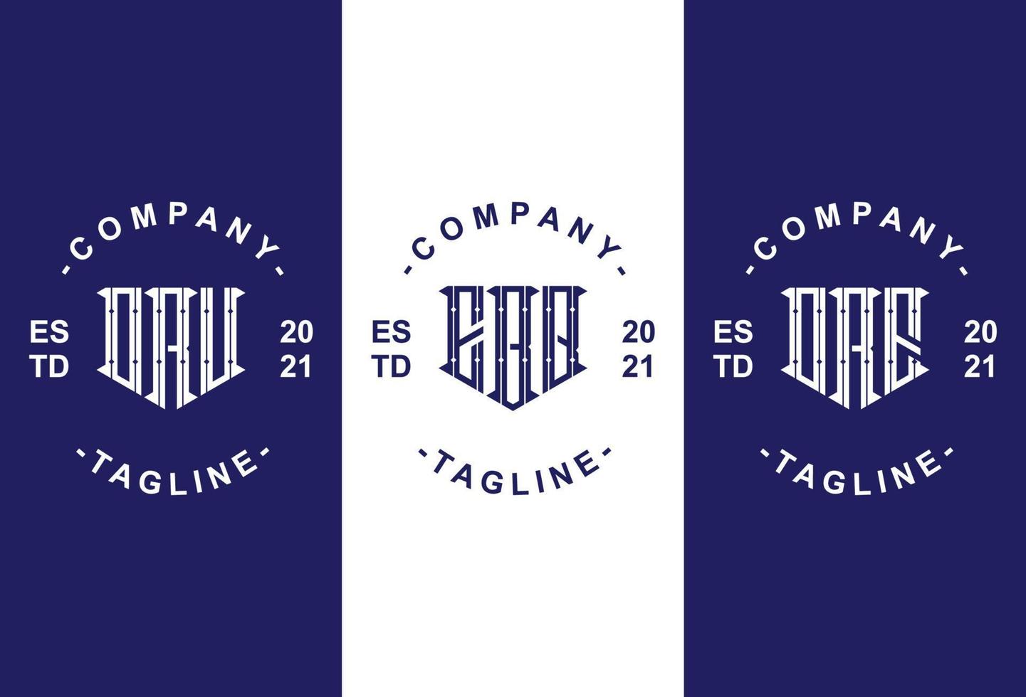 Set of creative monogram logo design vector