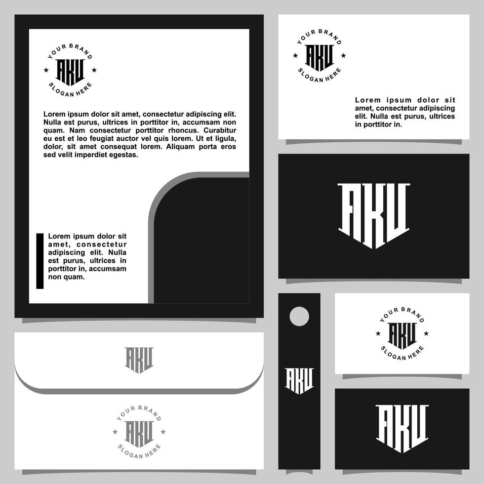 diseño de logotipo de monograma creativo con plantilla de papelería vector