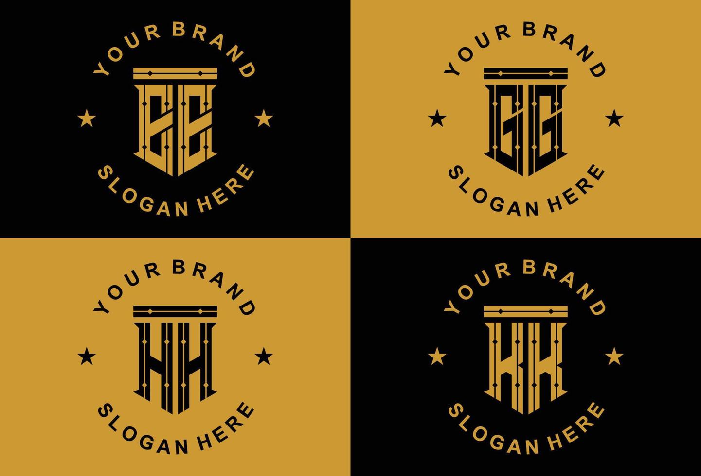 Set of creative monogram logo design vector