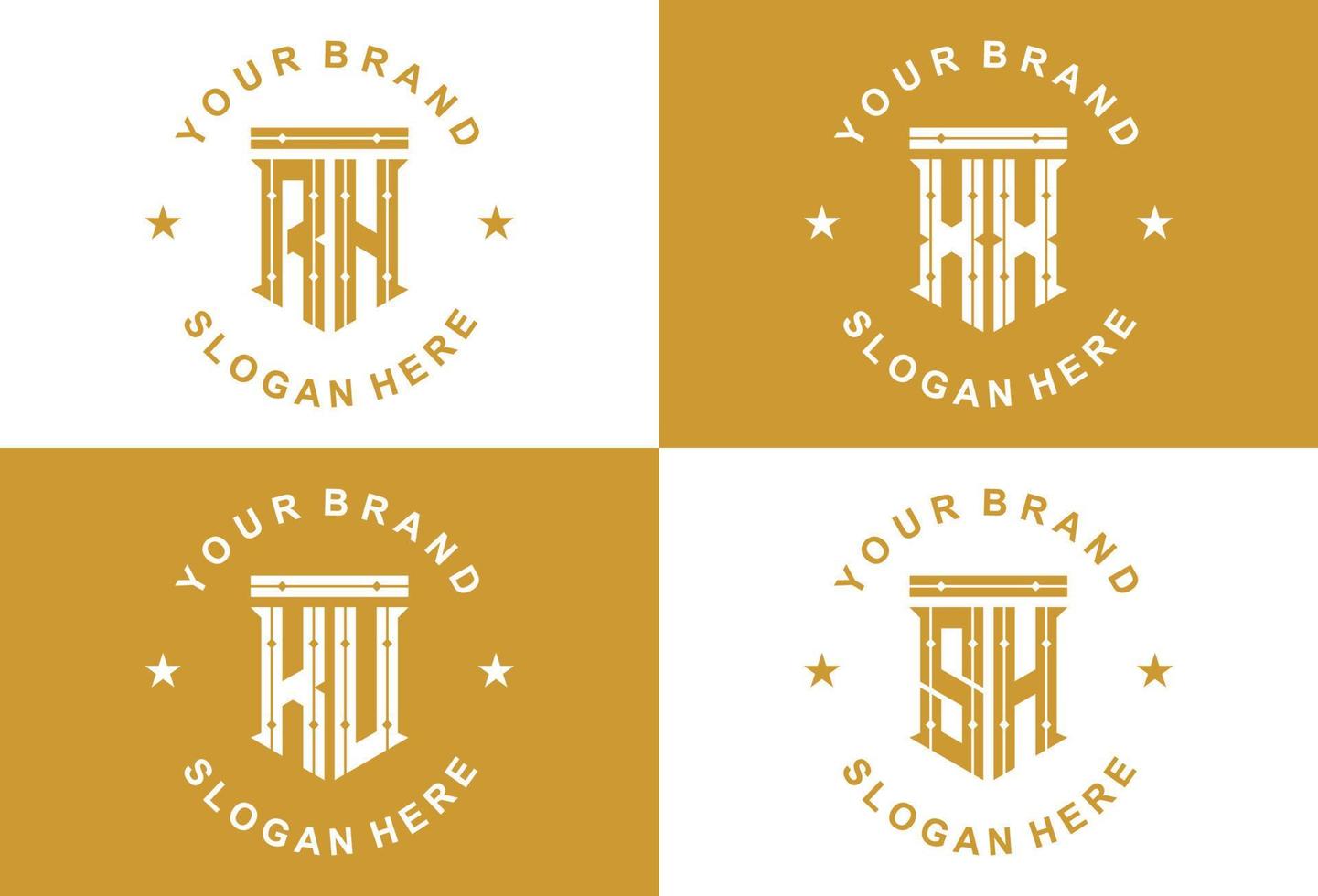 Set of creative monogram logo design vector