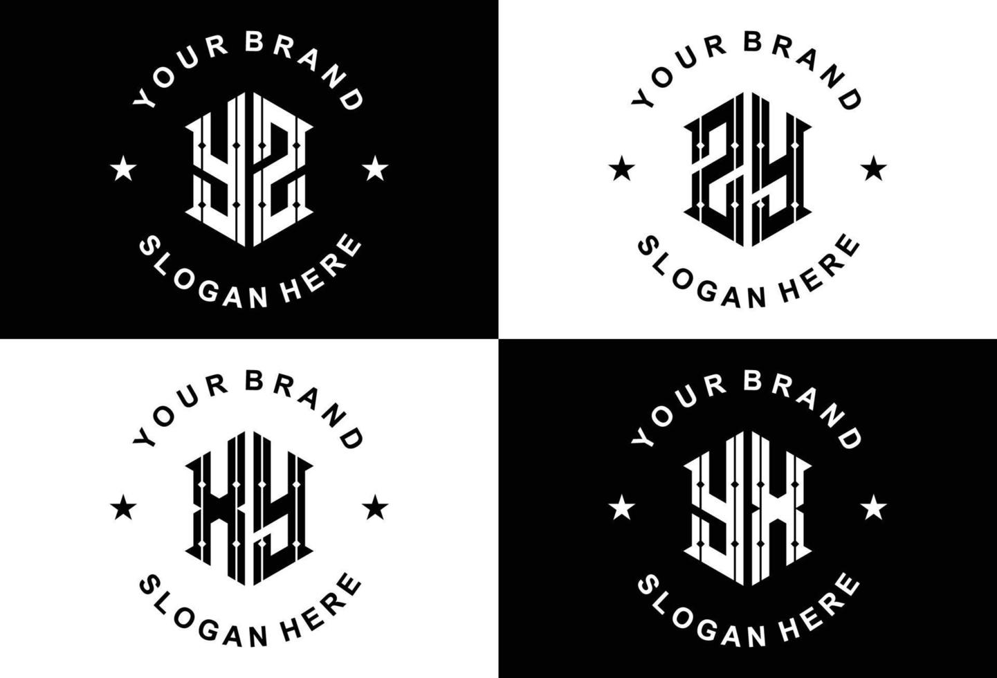 Set of creative monogram logo design vector