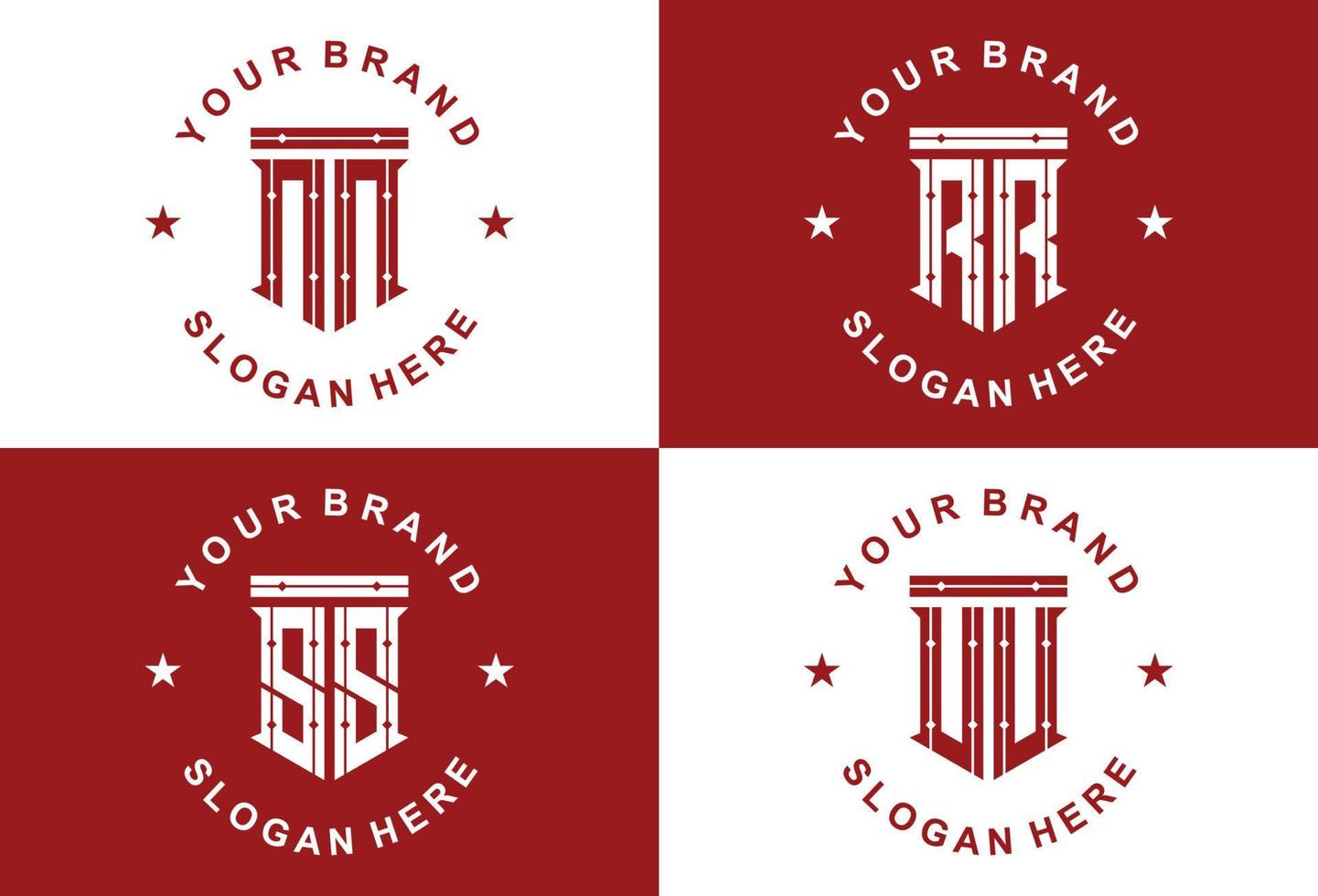 Set of creative monogram logo design vector