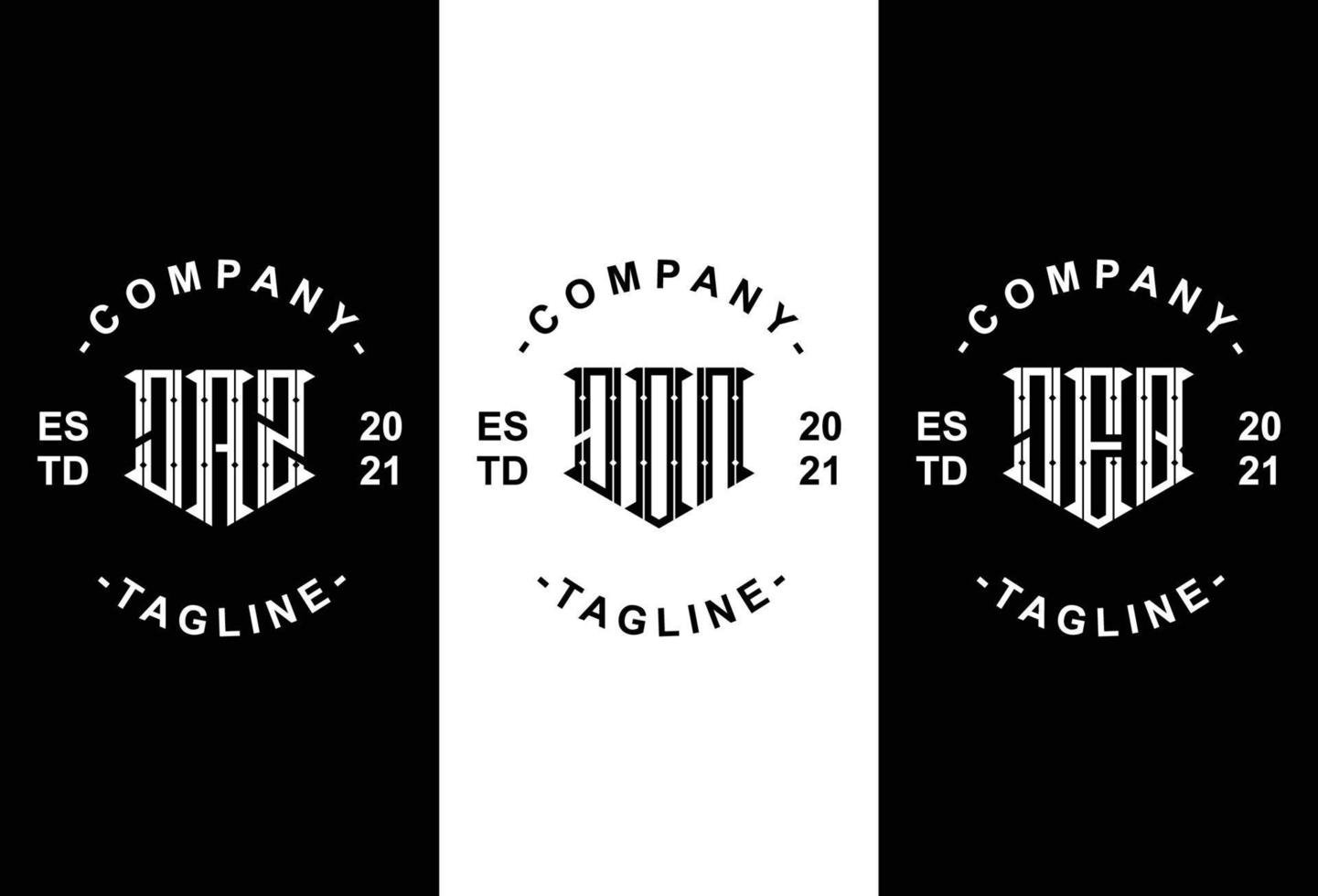 Set of creative monogram logo design vector