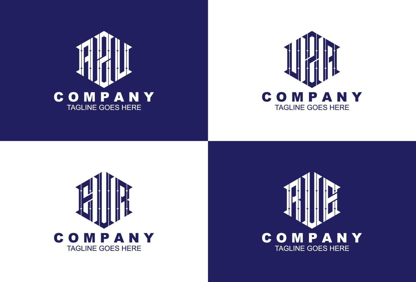 Set of creative monogram logo design vector