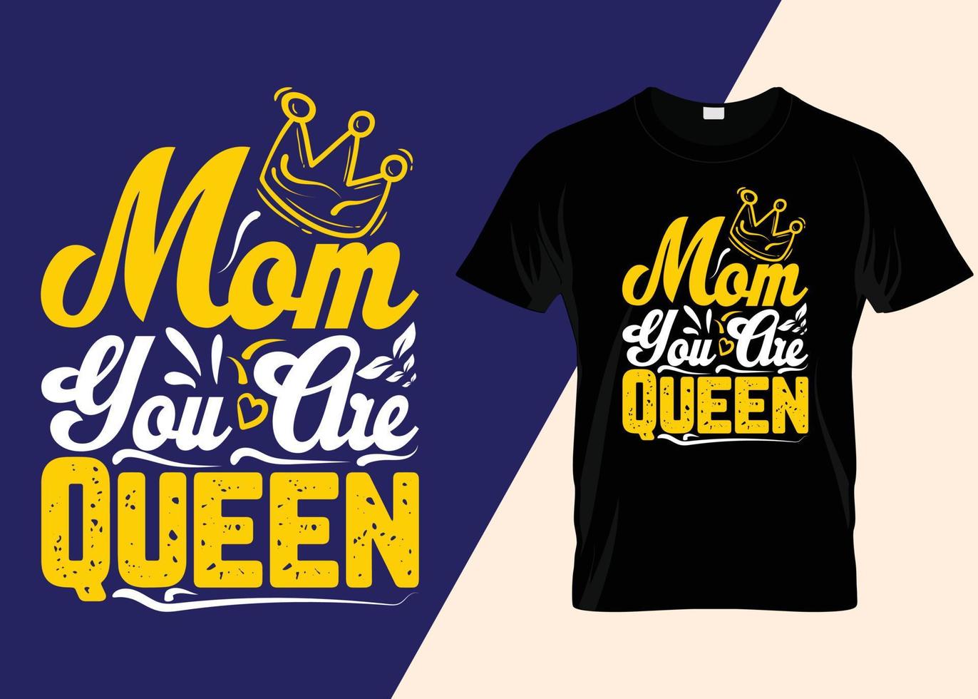 mamá, eres reina diseño de camiseta de tipografía vector