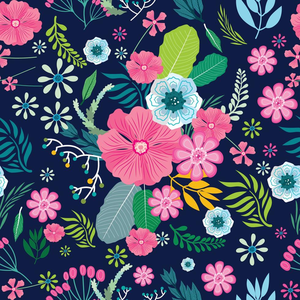 fondo floral sin patrón vector