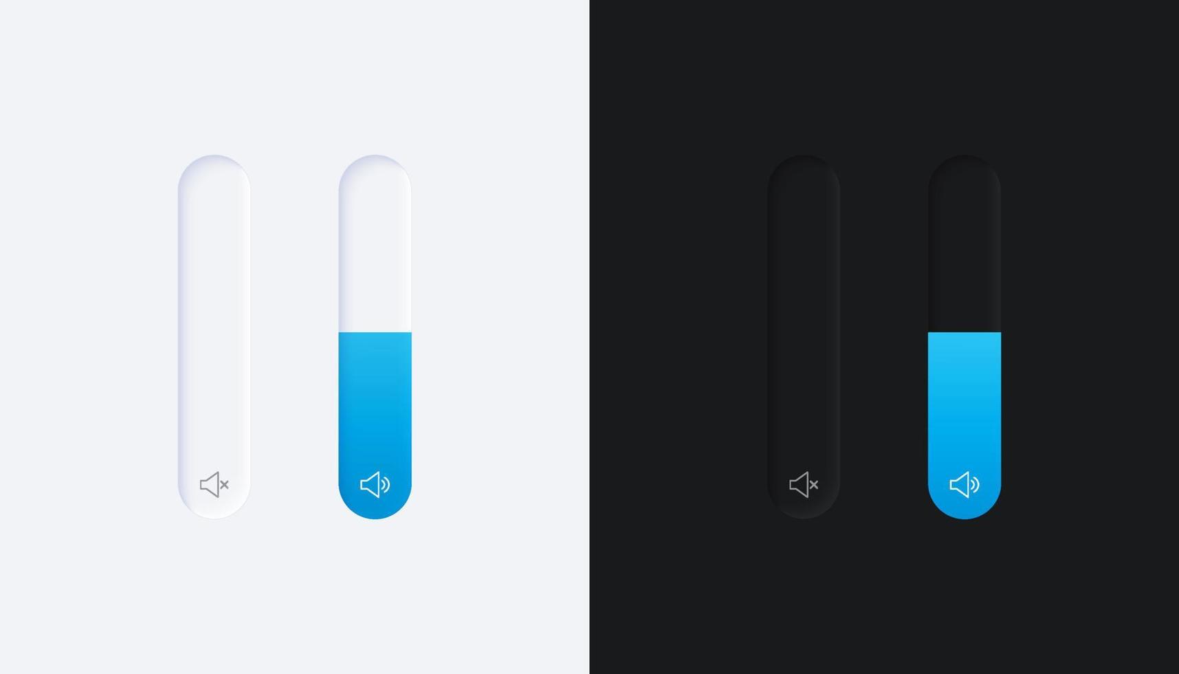 Minimalist Volume Bar UI Neumorphism Design vector