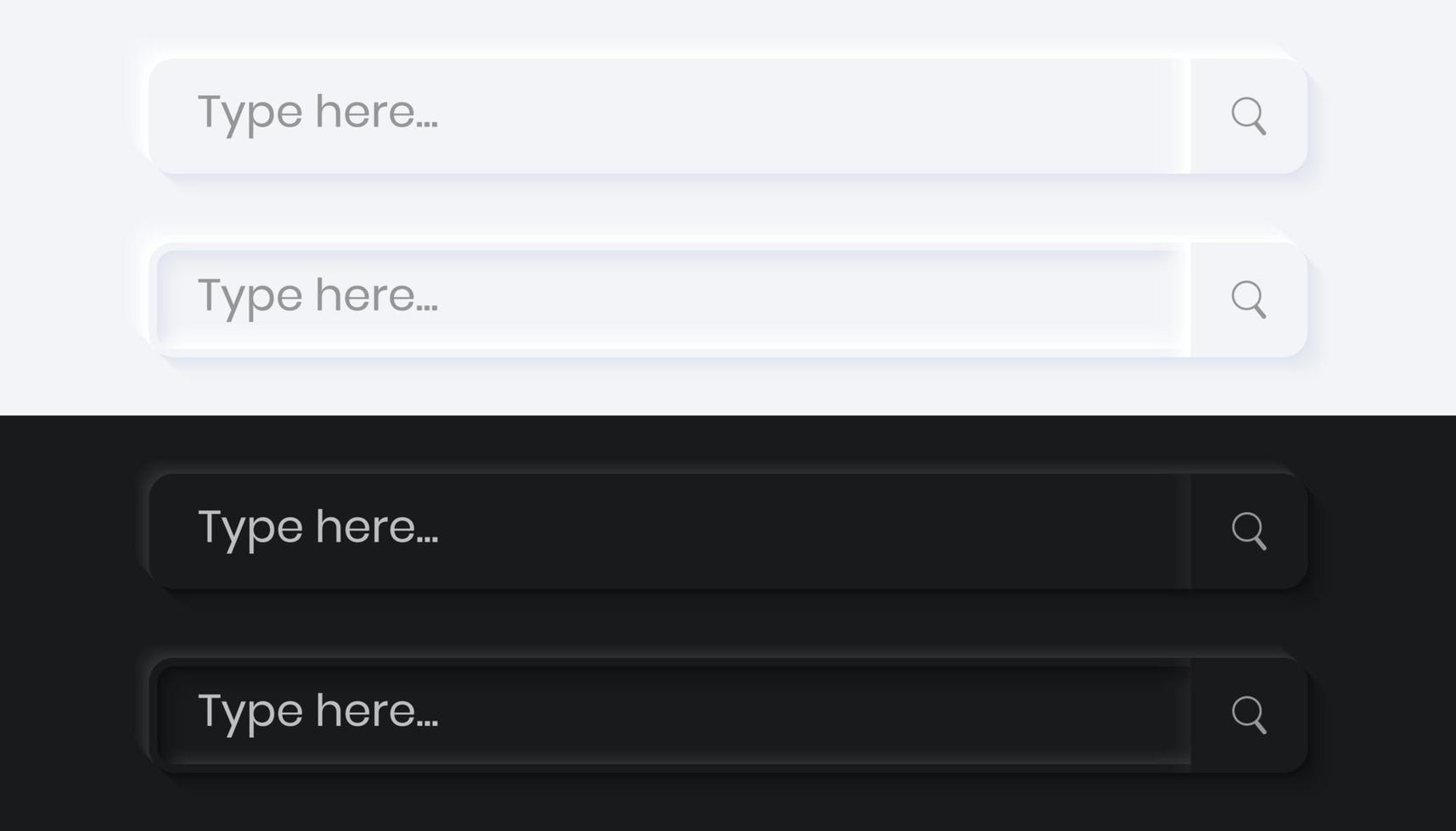 Rounded Square Search Bar Neumorphism UI vector