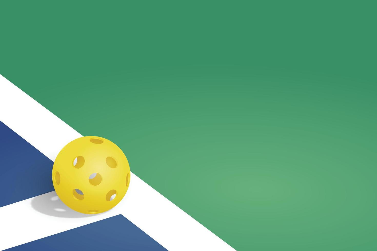 pickleball background with a yellow ball over the field line. Pickleball background with negative space to put your text. great for posters, flyers, banners, etc. vector