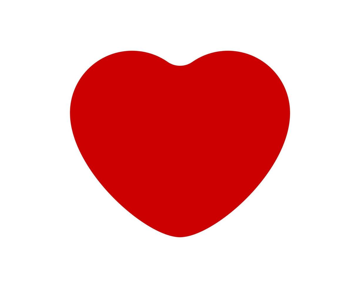 vector de icono de corazón de amor de forma roja aislado sobre fondo blanco.