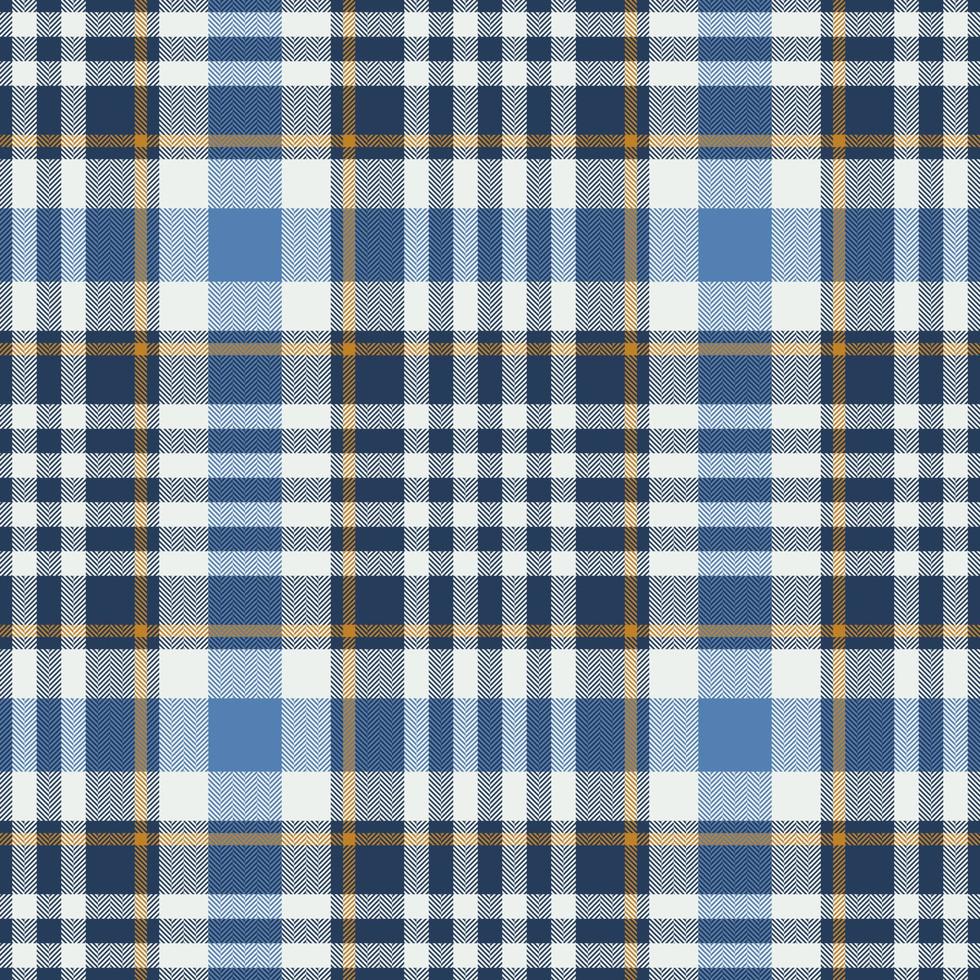 Plaid seamless pattern in blue. Check fabric texture. Vector textile print.