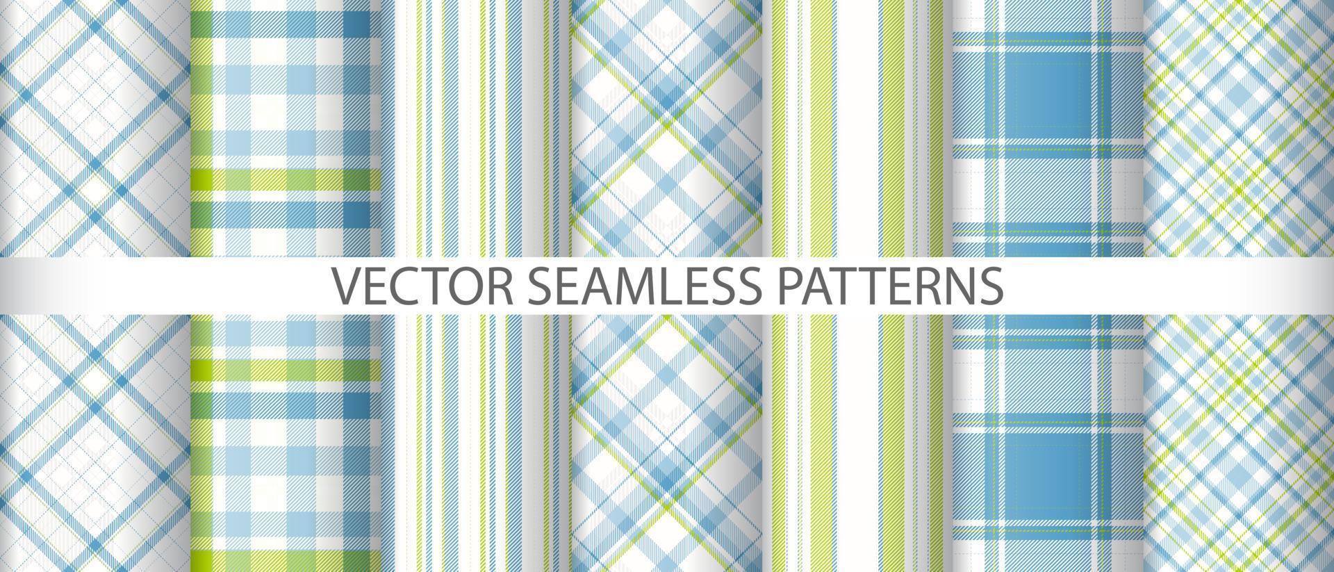 Set vector plaid pattern. Background fabric seamless. Check texture tartan textile.