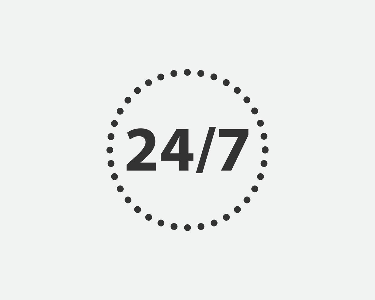 vector de símbolo de icono de servicio las 24 horas del día