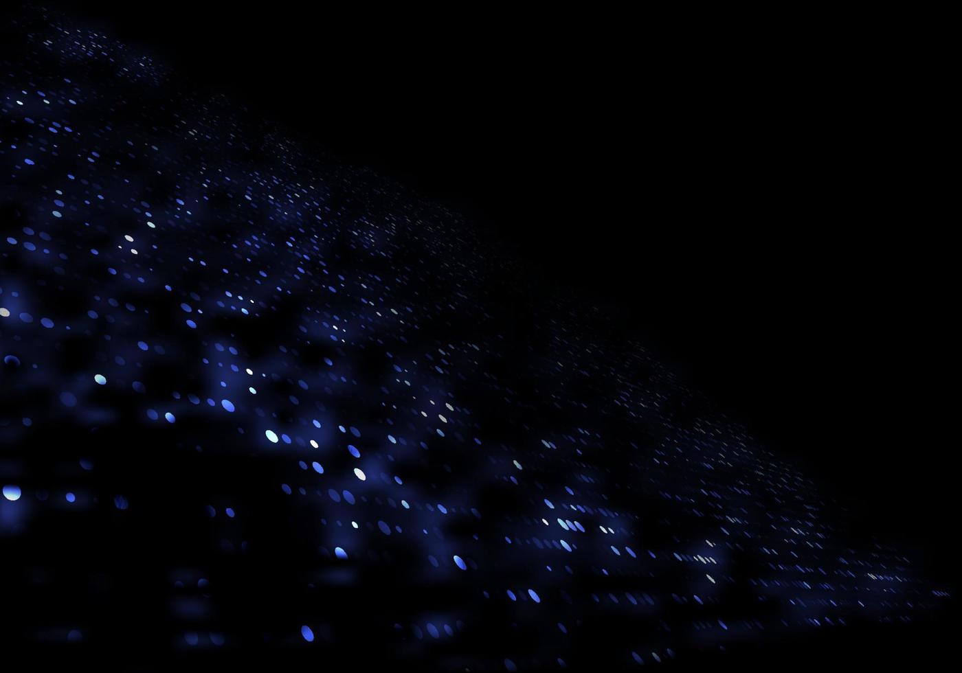 Abstract digital technology futuristic concept glowing blue dotted particles pattern perspective on black background vector