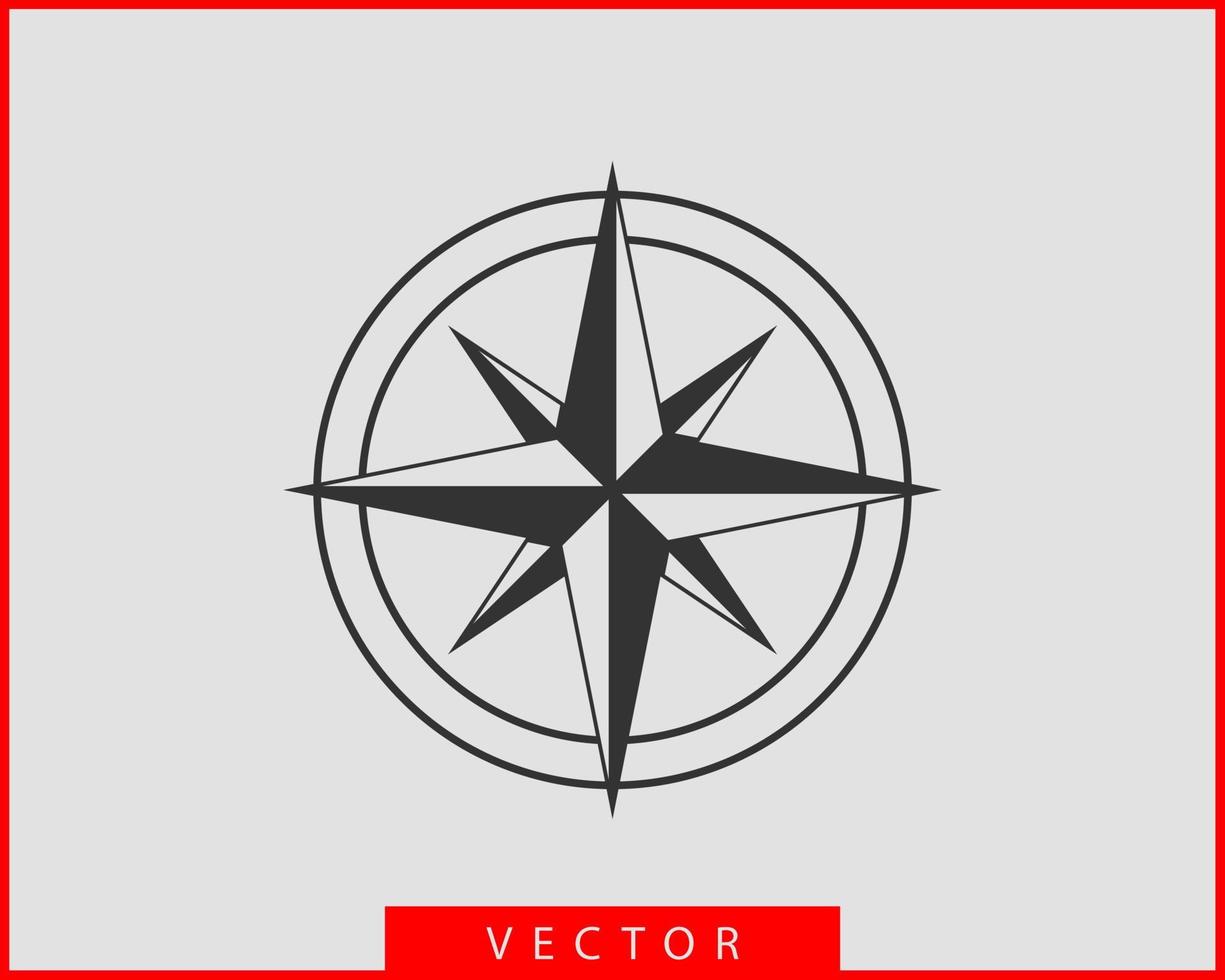 vector de icono de brújula. Navegación de la estrella de la rosa de los vientos.