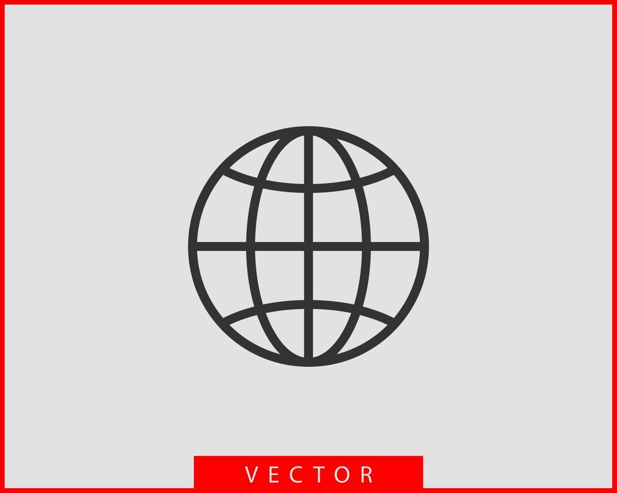 Earth globe vector icon symbol world map.