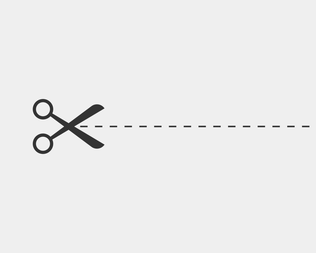Scissor icon. Scissors cut vector design element or logo template. Black and white silhouette isolated.