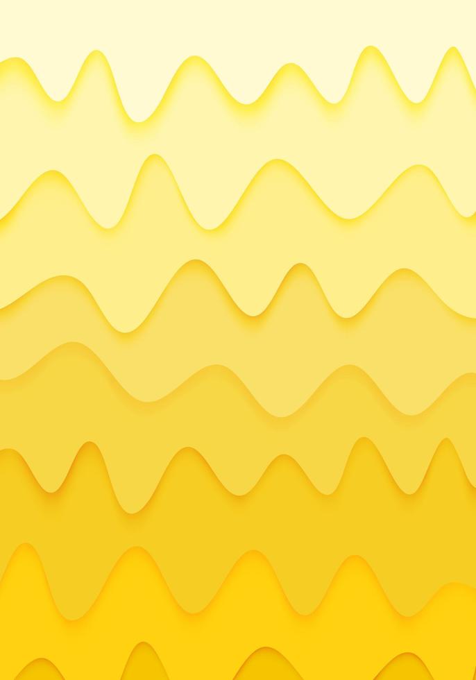 Background Paper Cut wavy cheese shape overlapping several layers and yellow gradation like the ooze of cheese vector