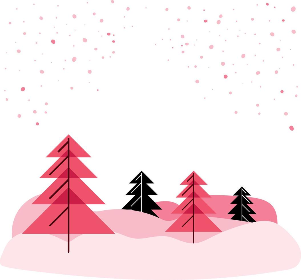 Flat Christmas trees vector