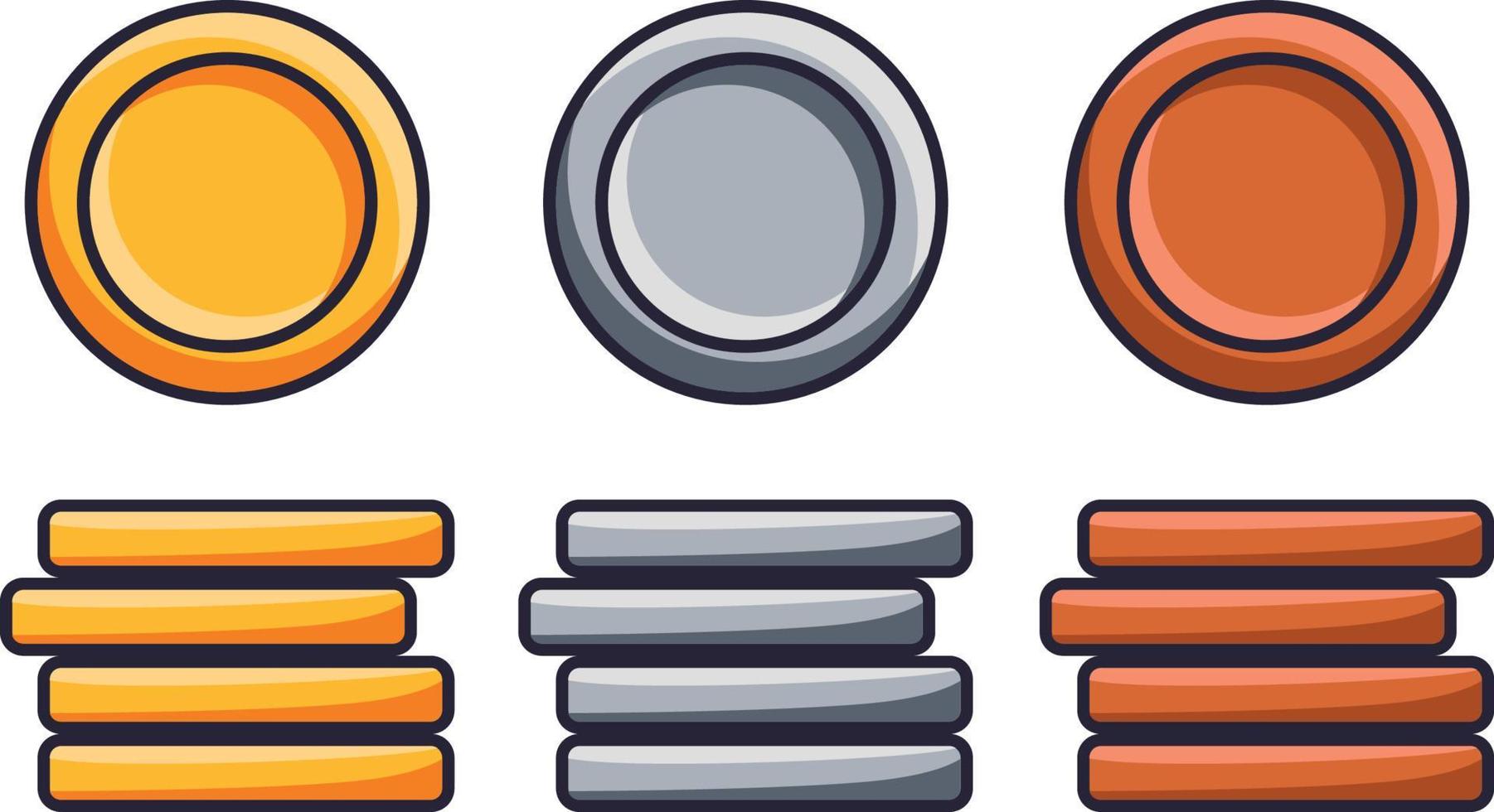 Set of vector coins