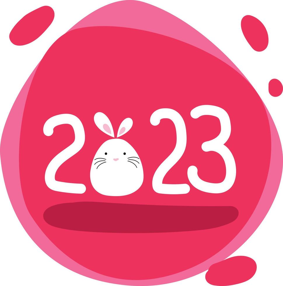 Cute funny 2023 with little bunny vector