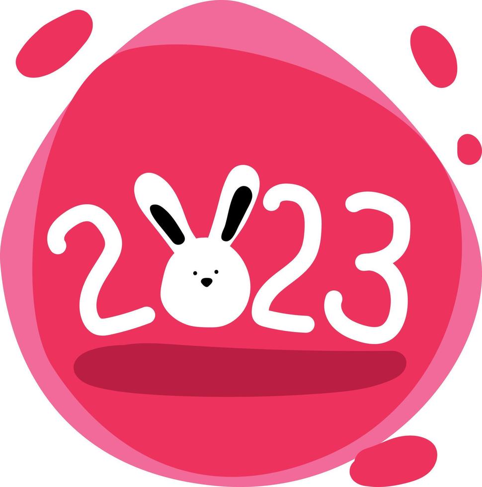 Cute funny 2023 with little bunny vector