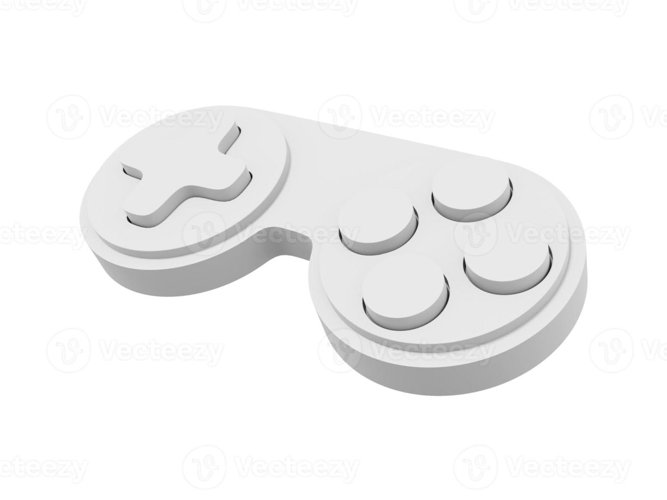 Minimalistic console game controller. Whitr isolated icon on white background. 3D rendering. photo