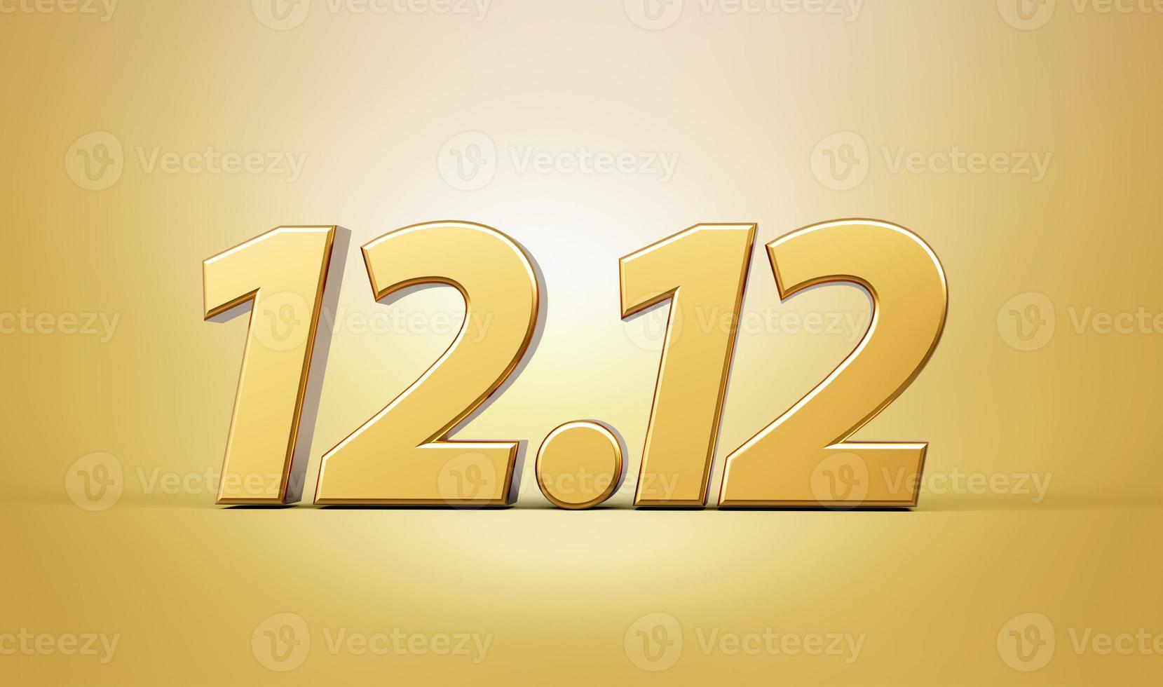 12 12 shopping day sale banner with golden elegant color scheme background 3d illustration photo