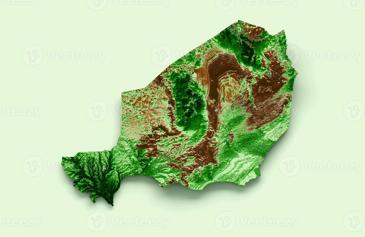 Niger Topographic Map 3d realistic map Color 3d illustration photo