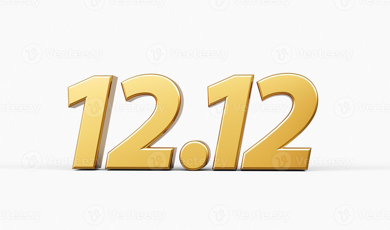 12.12 shopping day sale banner with golden elegant color scheme background 3d illustration photo