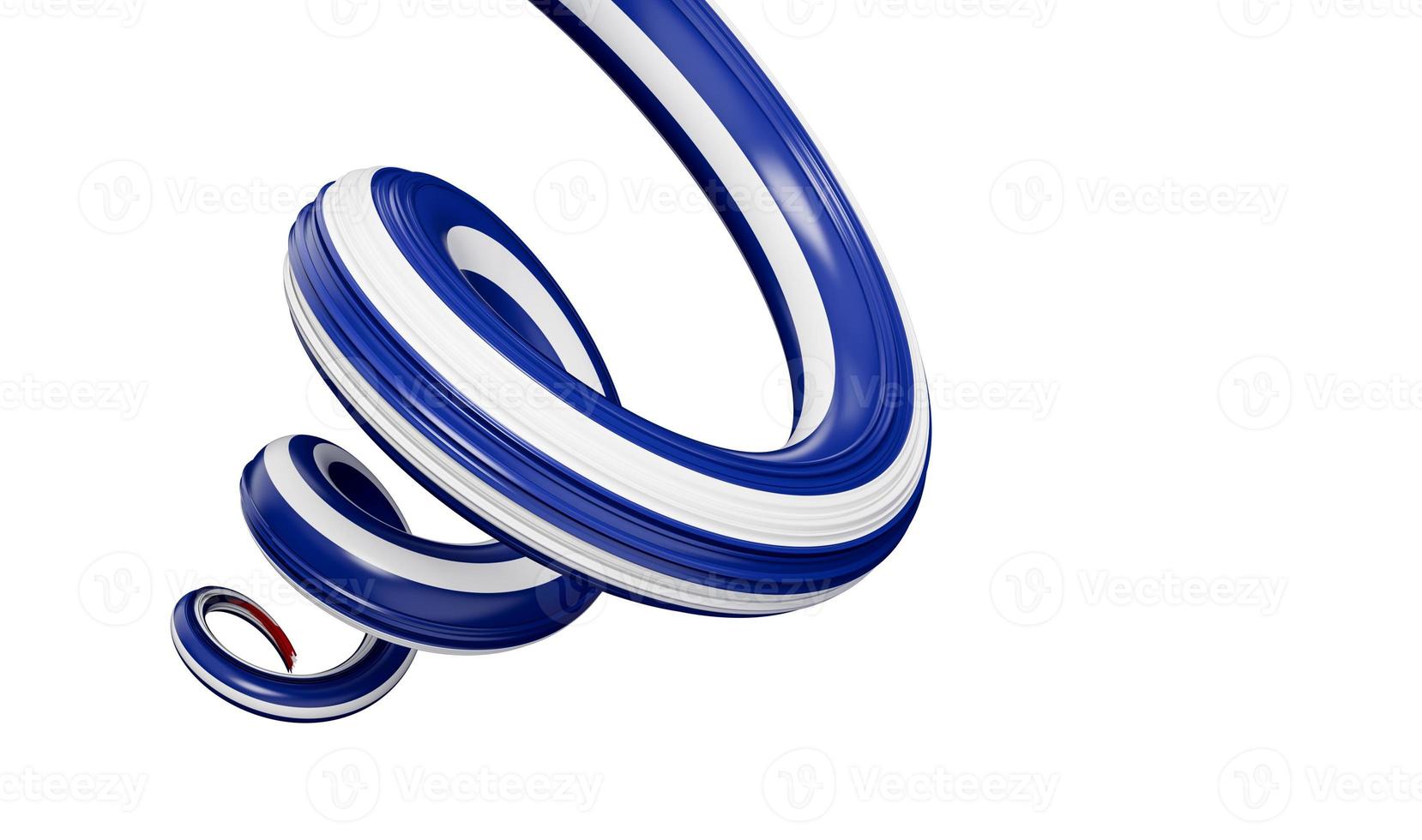 Waving ribbon or banner with flag of Cuba spiral or twisted independence day 3d illustration photo