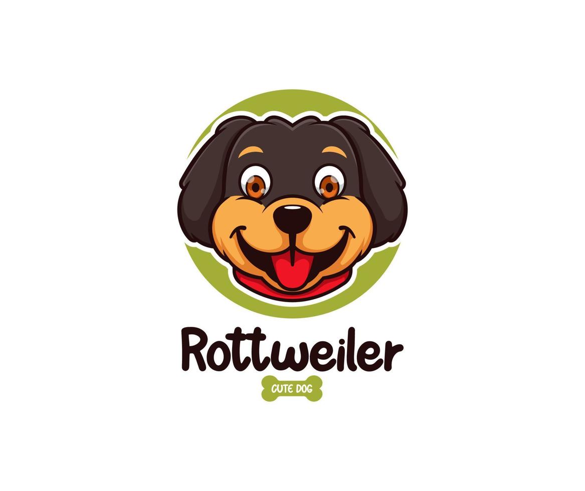 Rottweiler Cute Dog Cartoon Illustration vector