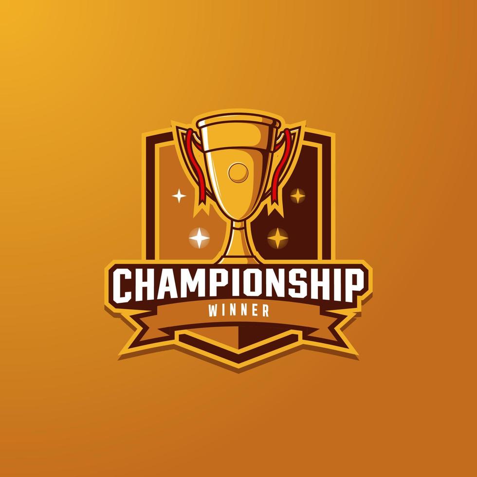 Golden Trophy Championship Winner Logo vector