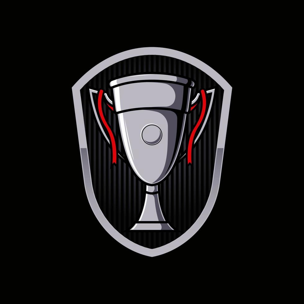 insignia del logotipo del trofeo de plata vector