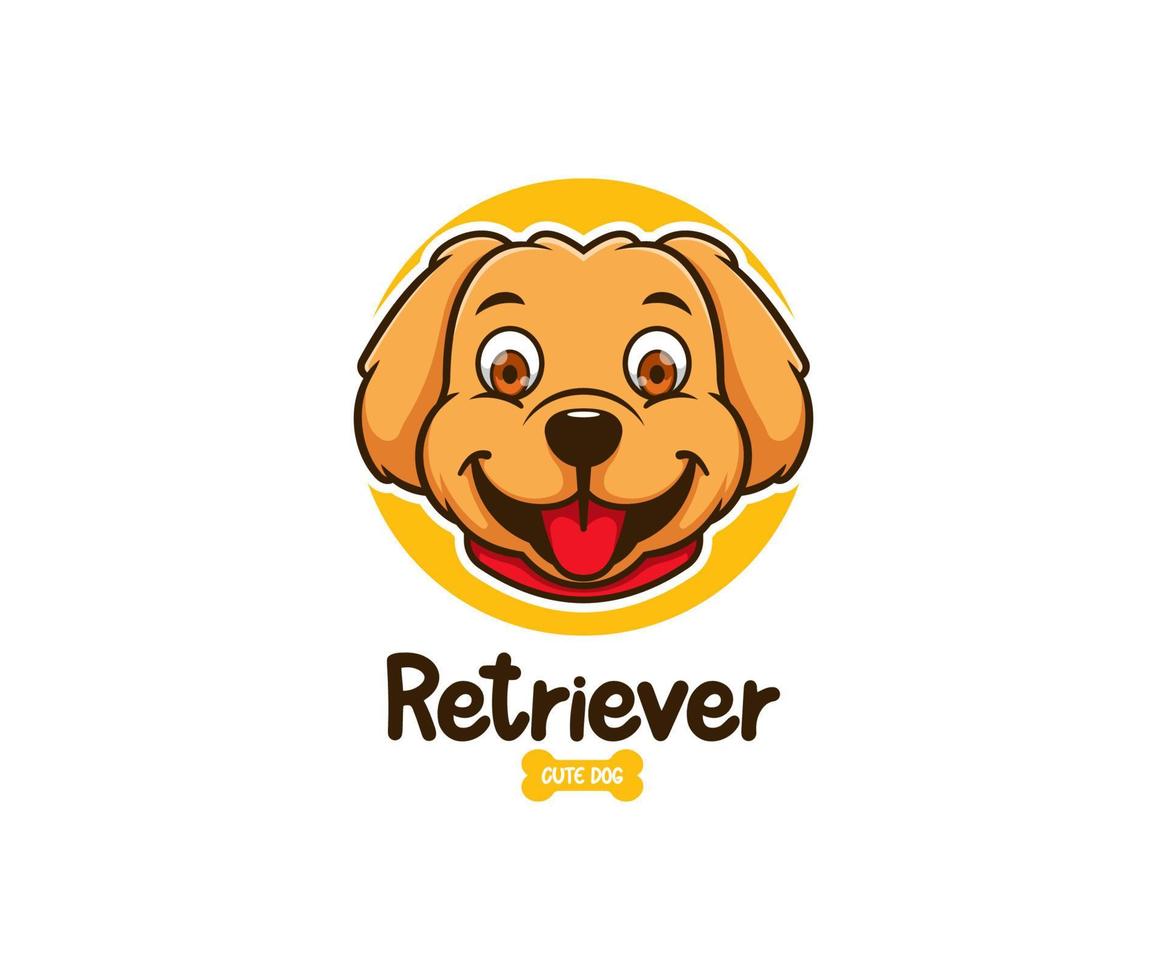 Golden Retriever Cute Dog Cartoon Illustration vector