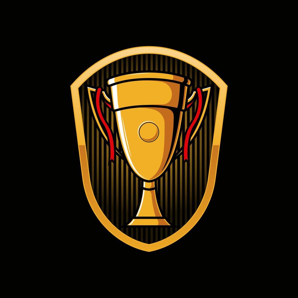 Golden Trophy Logo Badge vector