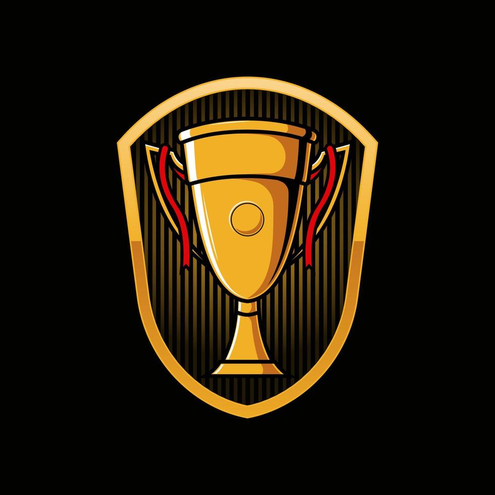 insignia del logotipo del trofeo dorado vector