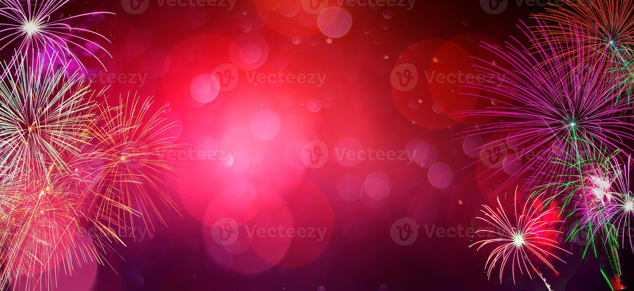 background bokeh firework red colorful celebration photo