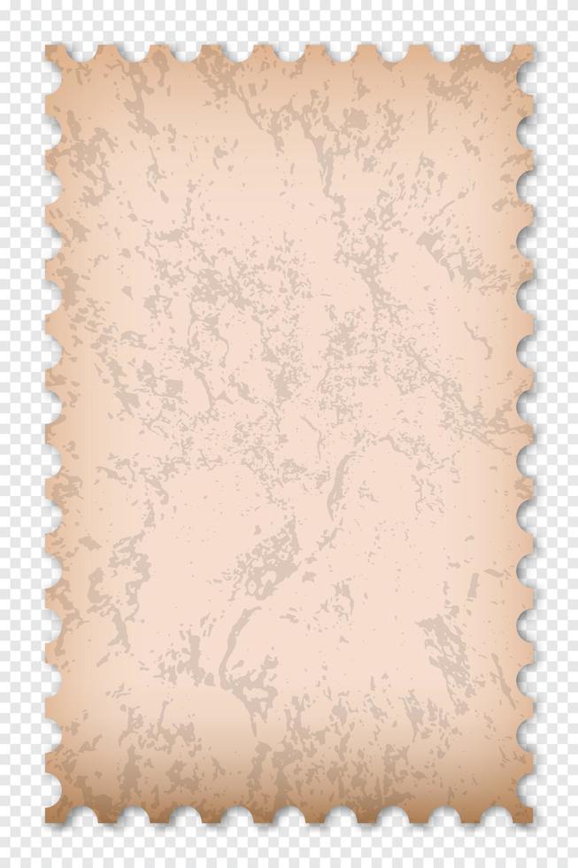 Old grunge postage stamp. Clean postage stamp template. Postage stamp border. Mockup postage stamp with shadow. Blank postage stamp. Vector illustration