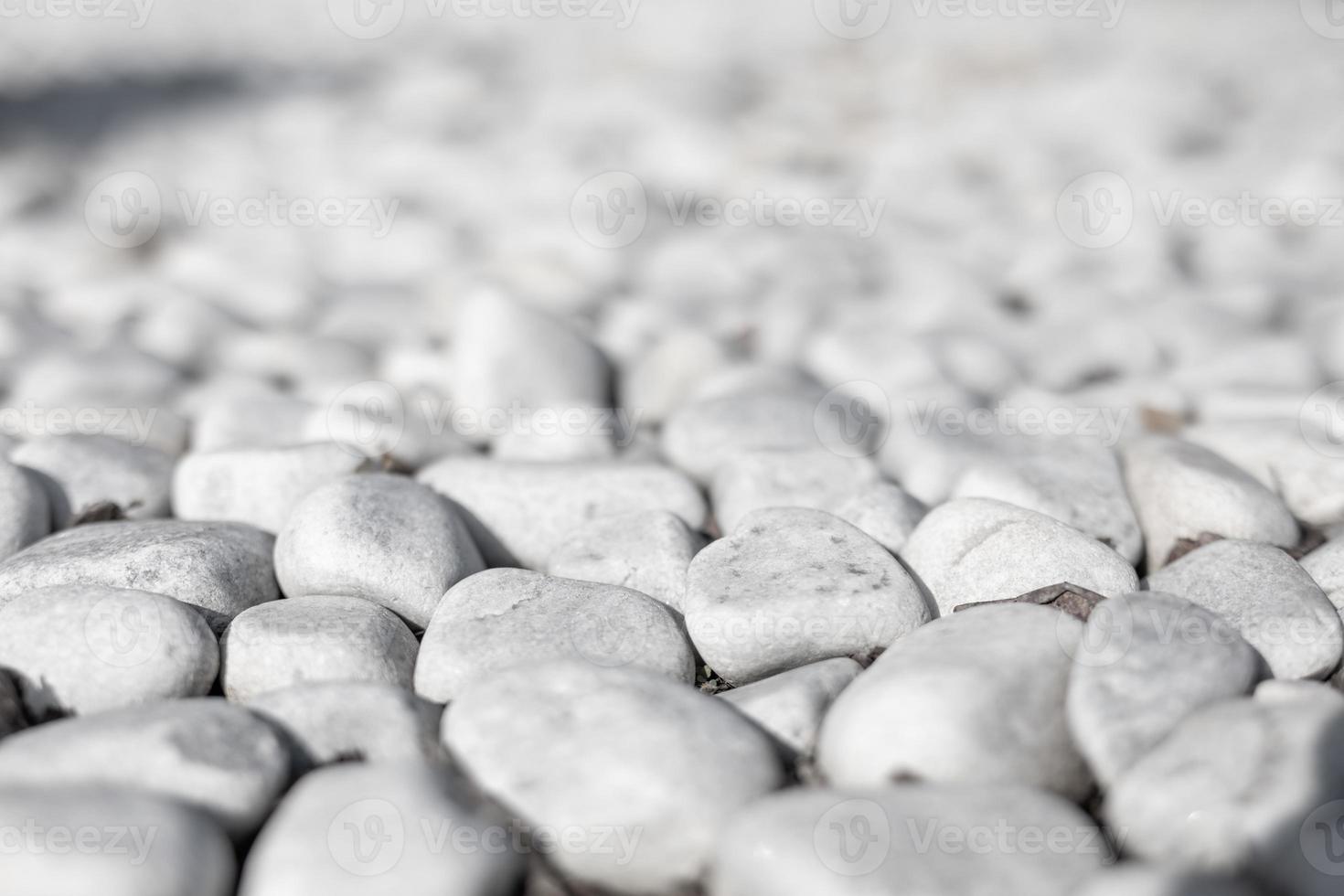 White stone background, stones - abstract background with round pebbles photo