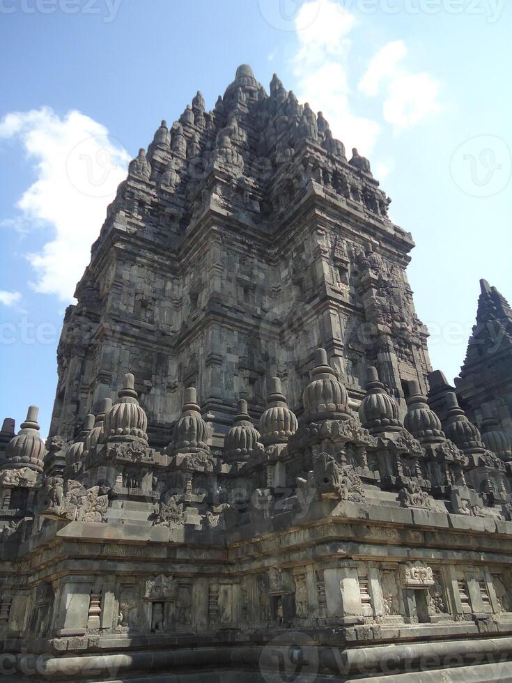 Buddhist Prambanan temple complex the largest temple in java, Central Java, Indonesia. photo