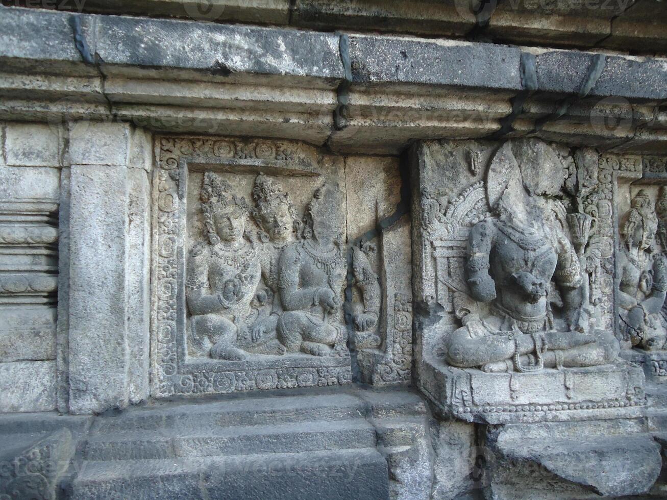 Buddhist Prambanan temple complex the largest temple in java, Central Java, Indonesia. photo