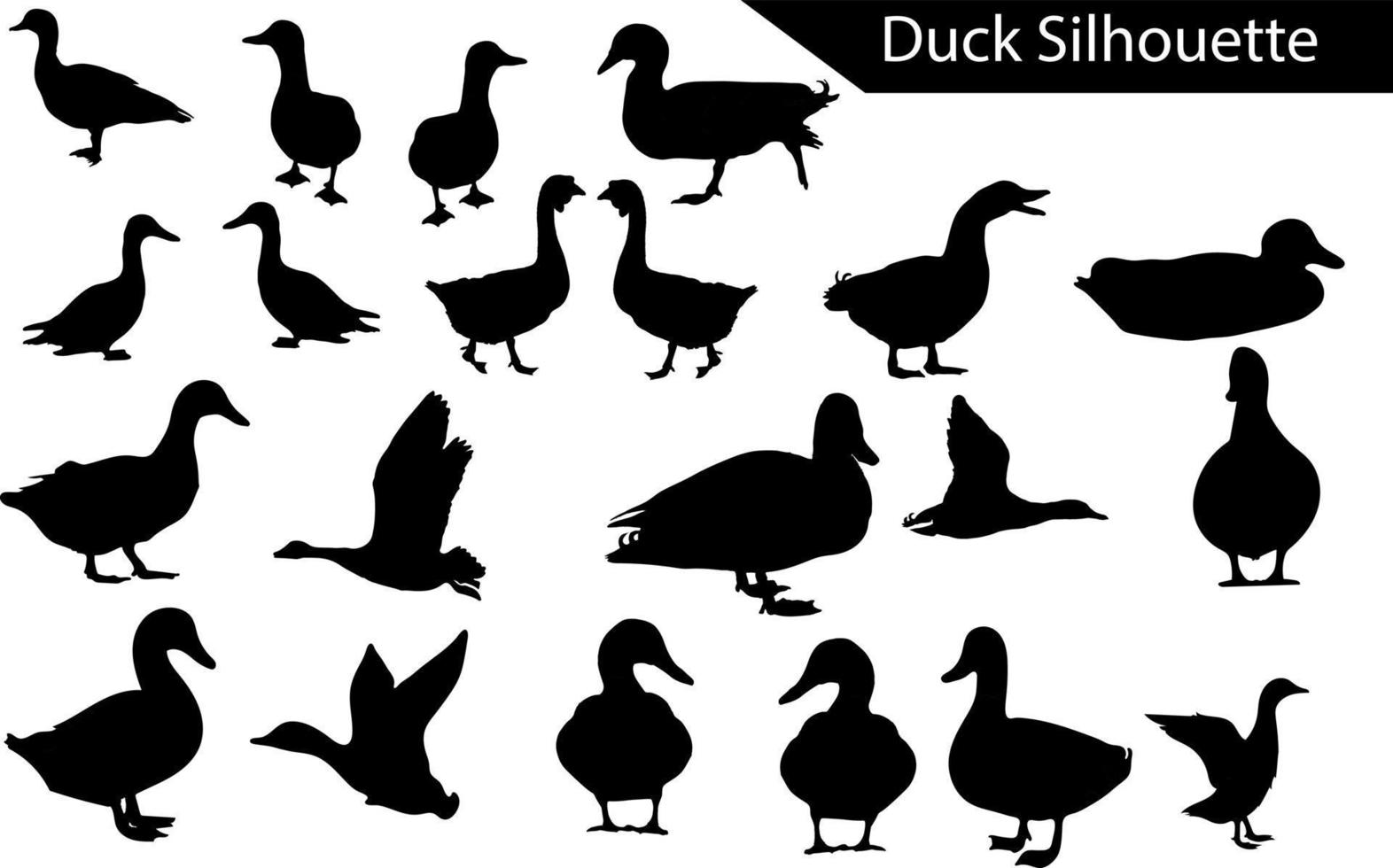 Duck silhouette set vector