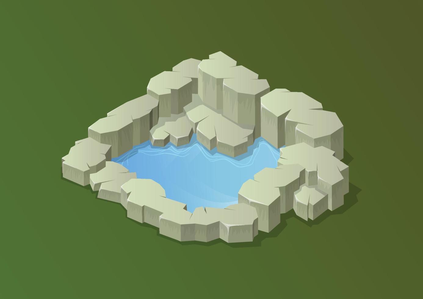 hermosa piscina de roca aislada vector