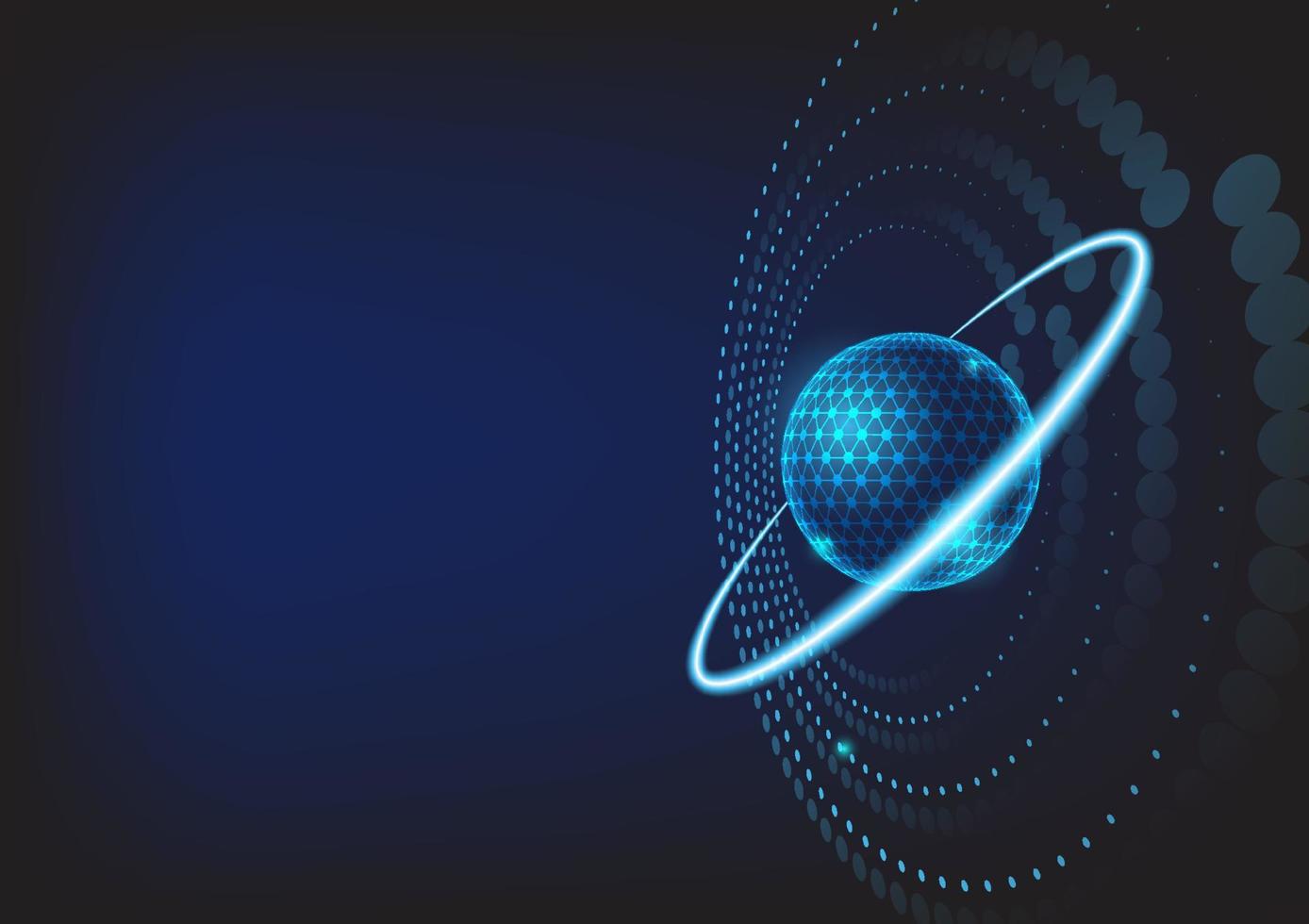 Abstract sphere with ring and dot circle technology background. vector