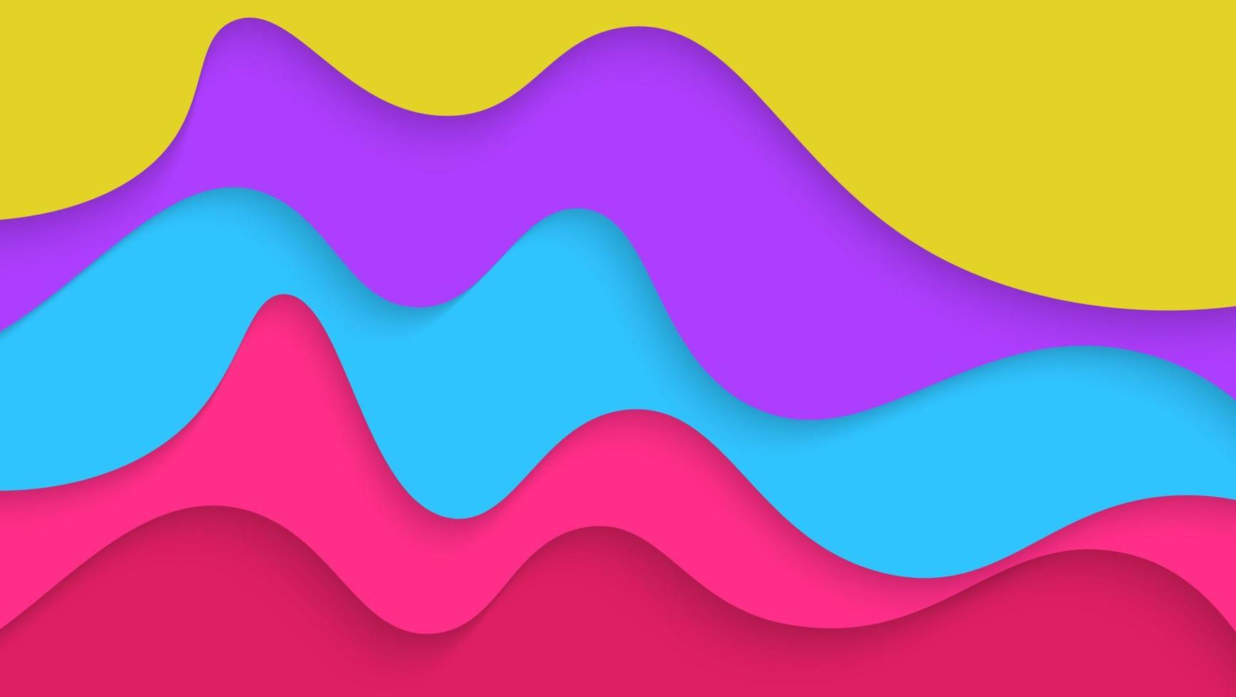 Modern Abstract Colorful Waves Shape Papercut Style Background vector