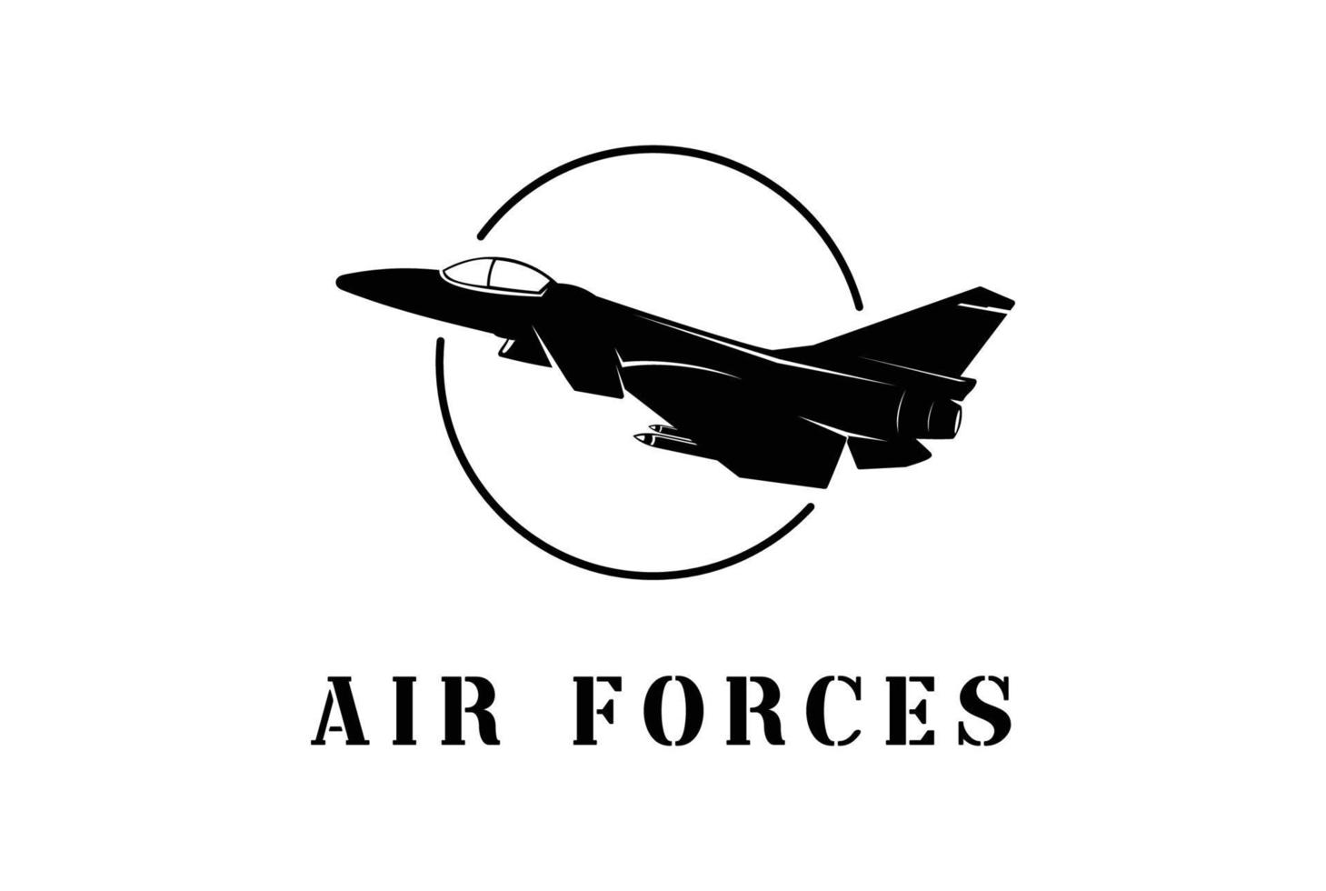 Vintage Retro Fighter Jet Plane for War Defense Army Soldier Military Forces Transportation Logo vector
