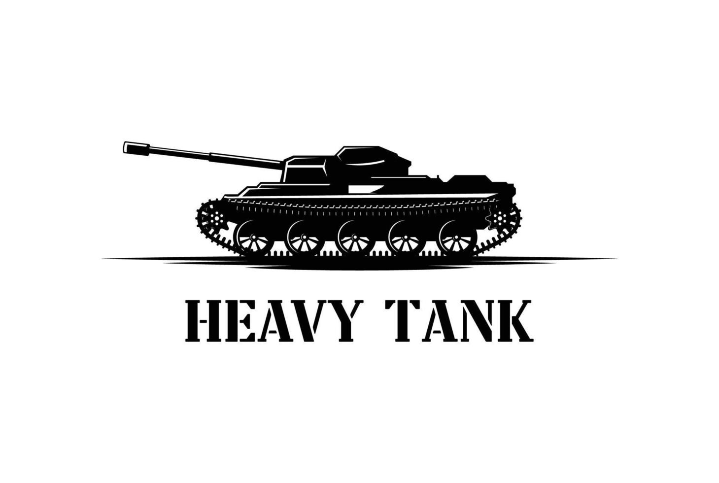 Vintage Retro Heavy Tank Car for Weapon War Defense Army Soldier Military Transportation Logo vector