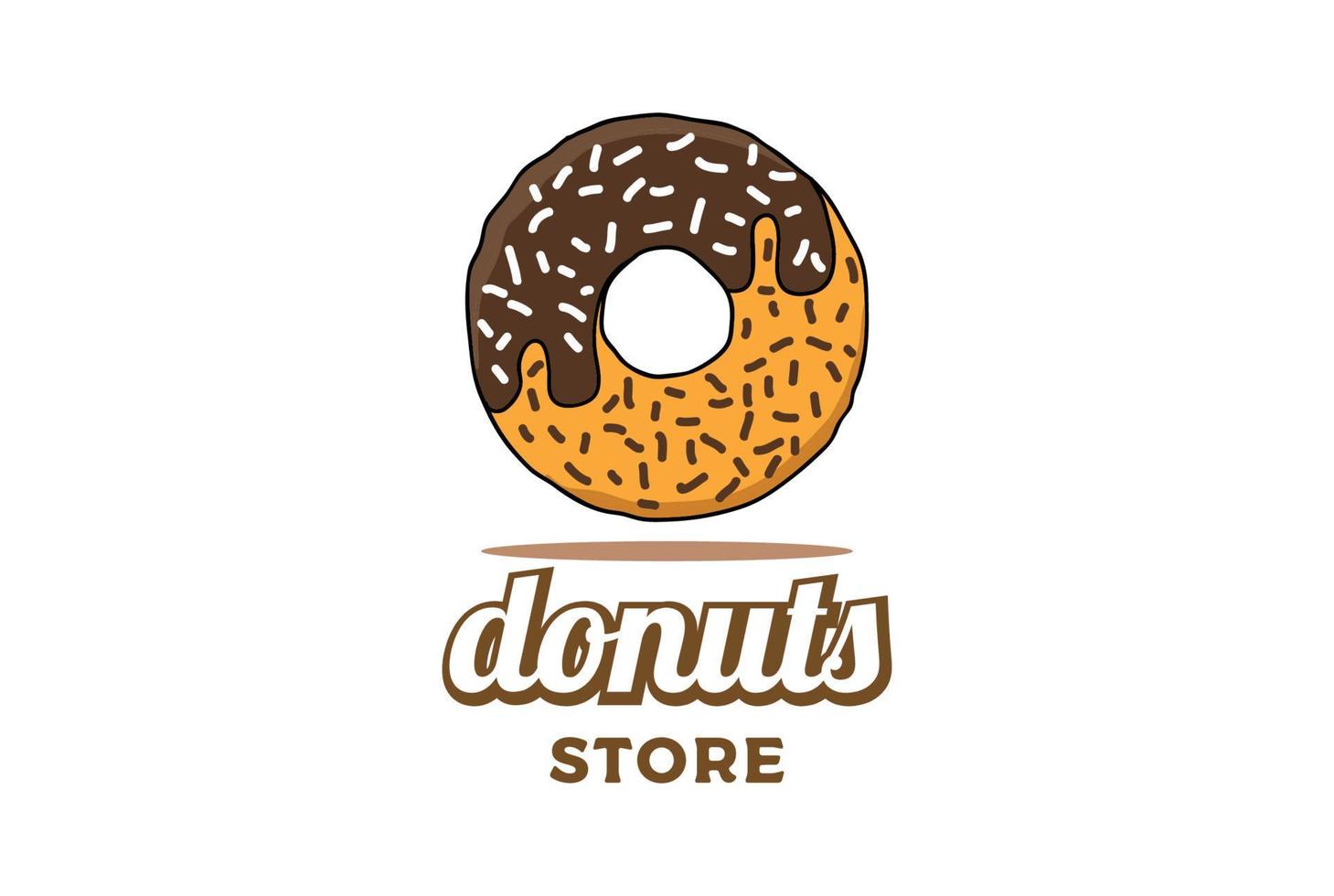 Simple Minimalist Donuts Bakery Restaurant Cafe Catering Snack Store Shop Logo Design vector